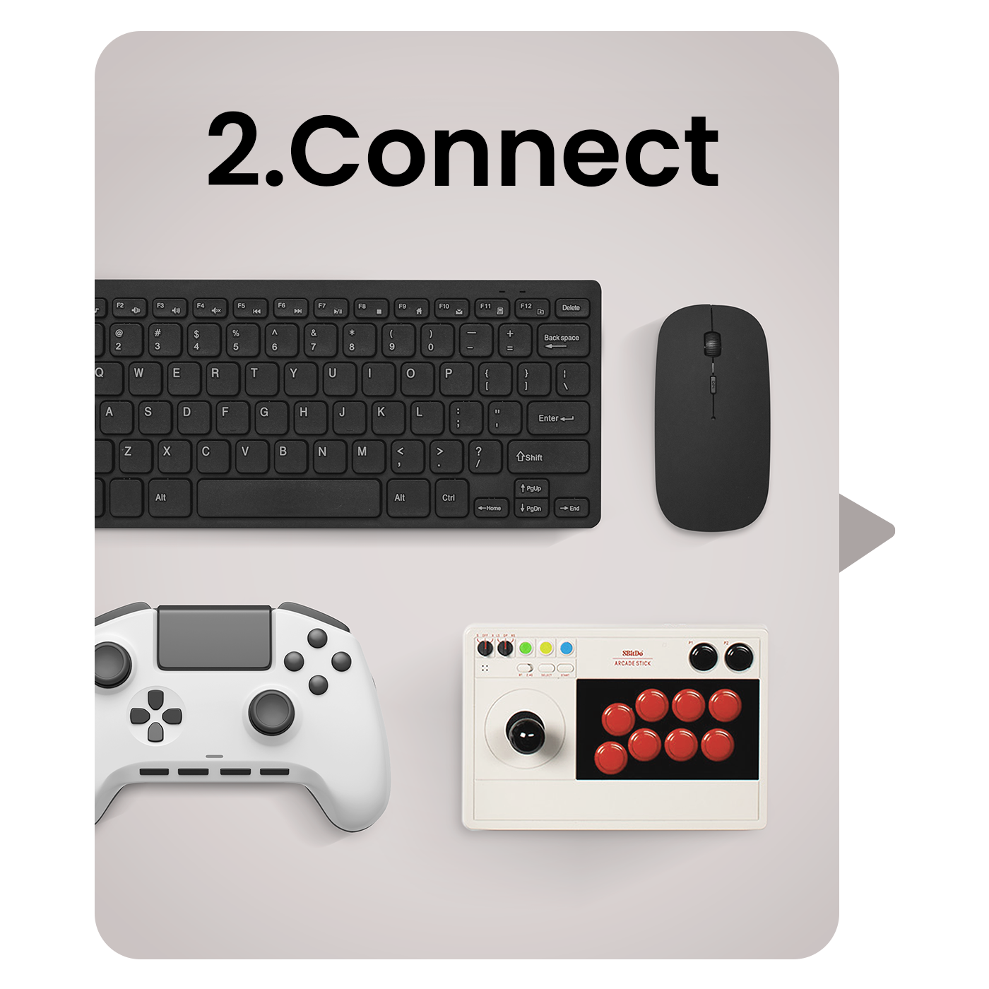 連接鍵盤、滑鼠、顯示器和其他遊戲配件