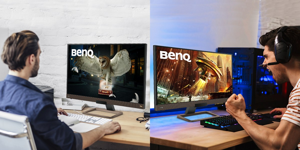 BenQ monitor enables user to work from home and play games after work.