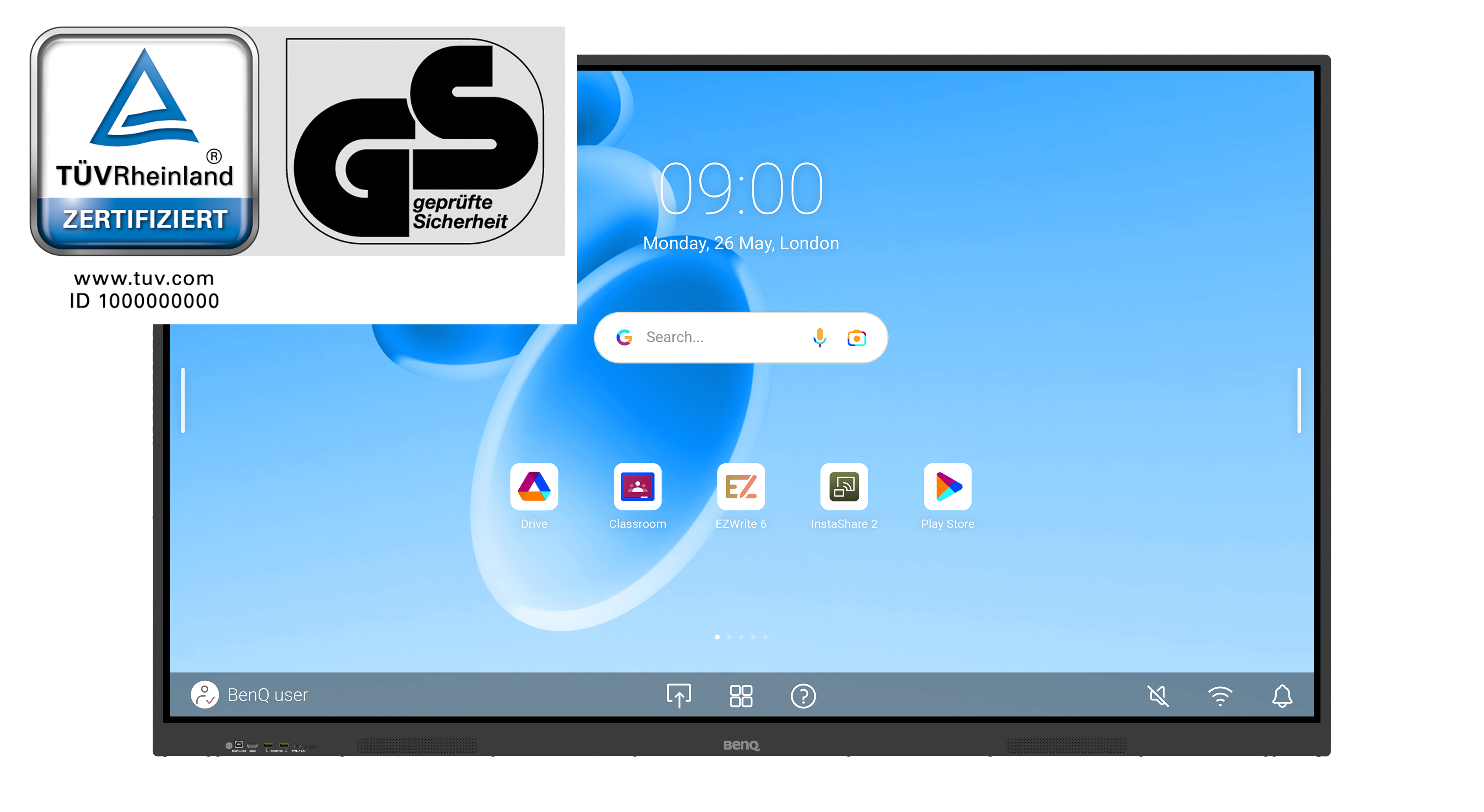 Maximale Sicherheit und Ergonomie: TÜV Rheinland GS-Zertifikat für die BenQ RE05E-Serie