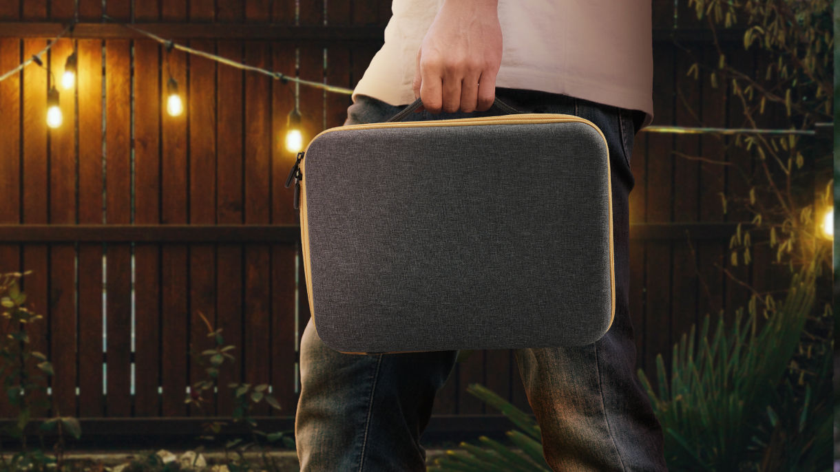 BenQ GV32 portable ceiling projector carry case for taking your big screen outdoors