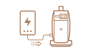 GV32 being charged from a USB-C power bank support