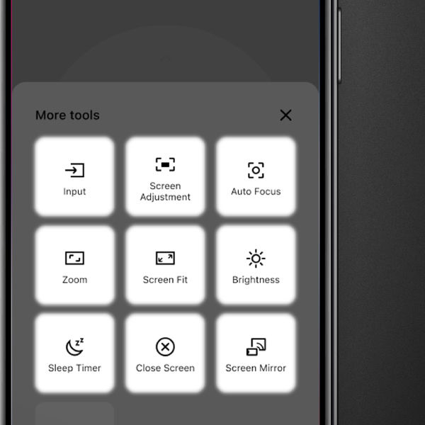 Control brightness, auto-keystone, and sleep timer with shortcuts on the BenQ GV50P SmartRemote app