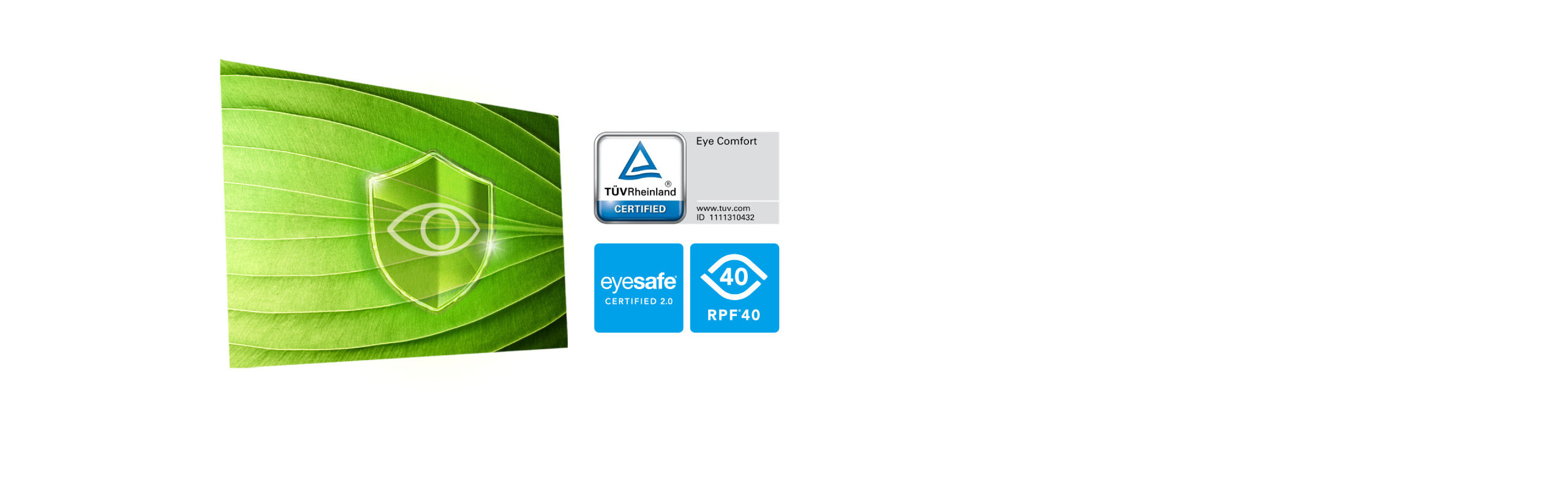 Certified for Eye Comfort 3.0 standard proves GW2291 protects your eyes all day.