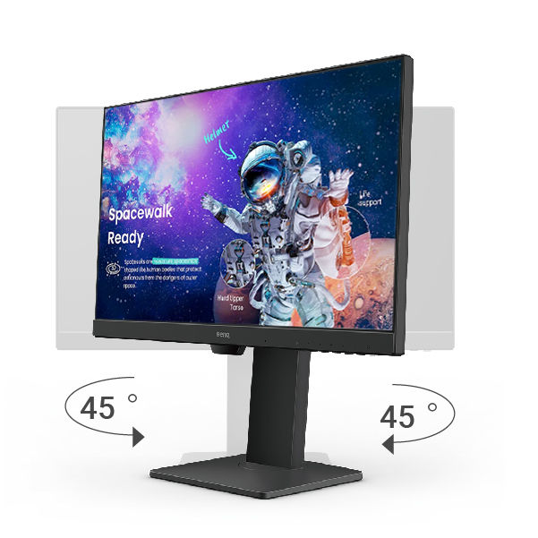 benq GW2480T eye-care monitor offers tilting, swiveling, pivoting, and height adjustment