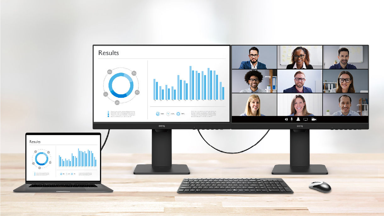 benq GW2485TC's daisy chain creates a multi-monitor setup for extra screen real estate