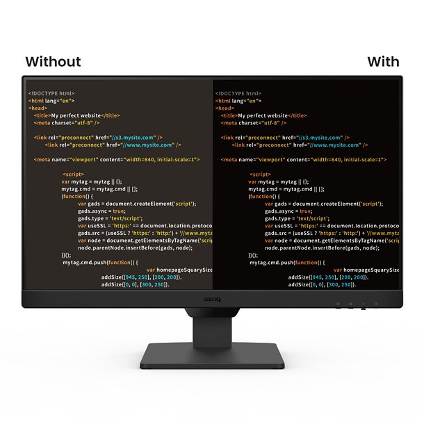 GW2490 comes with coding mode is designed to make every color stand out for easy readability with optimized contrast and saturation of dark mode