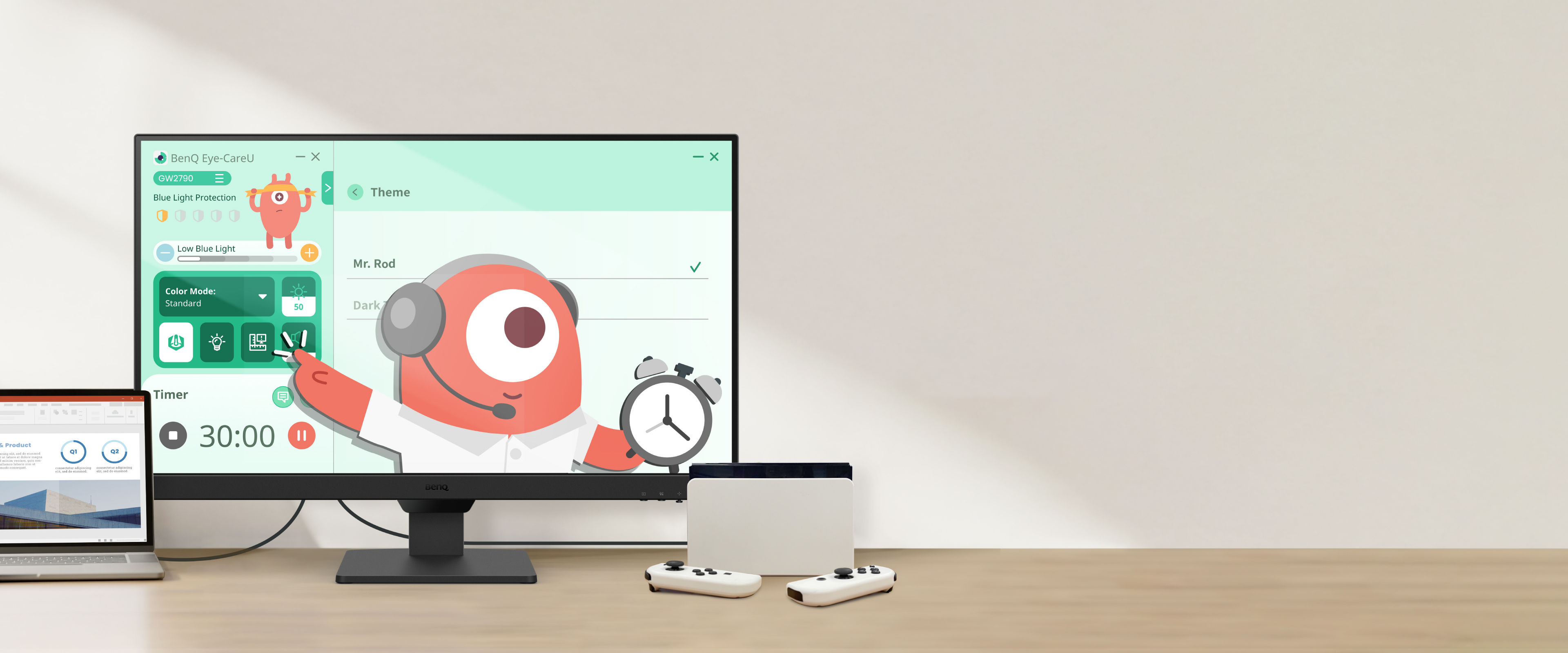 BenQ GW2790T is a 100Hz Eye-Care Monitor with a full-HD display, built-in speaker, Eye-Care technologies and ergonomic design to provide comfort and ease.