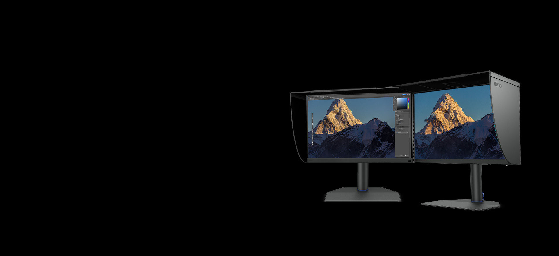 BenQ HB27 shading hood bridge offers a simple solution that connects multiple monitors. Photographers can retouch works and get professionally-calibrated.