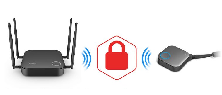 BenQ InstaShow™ S AES 128 位元安全加密與 WPA2 驗證通訊協定可確保企業的智慧財產保持隱密安全，不至於遭受損害或意外洩露。安全交握也可確保簡報擁有順暢高品質的無線串流。簡報者可分享機密資訊，不需要顧慮簡報時出現安全疑慮。