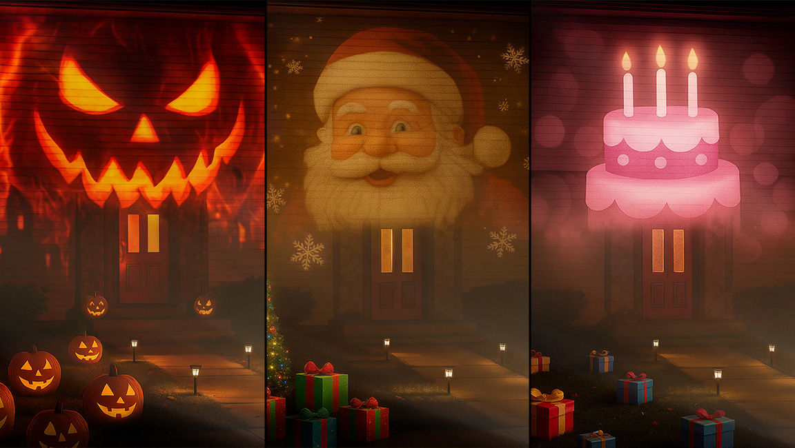 House Projection Mapping for Halloween, Christmas, Birthdays, and More Creative Ideas