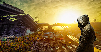 The picture that comes with TV HDR shows a strong visual effect of a man standing in the ruins. 