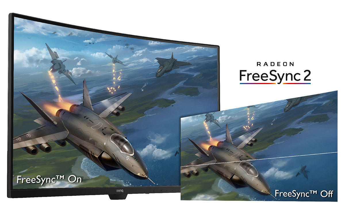 Hayalet görüntü oluşmadan oyun oynama imkanı sağlayan FreeSync ve FreeSync2 uyumlu monitör.