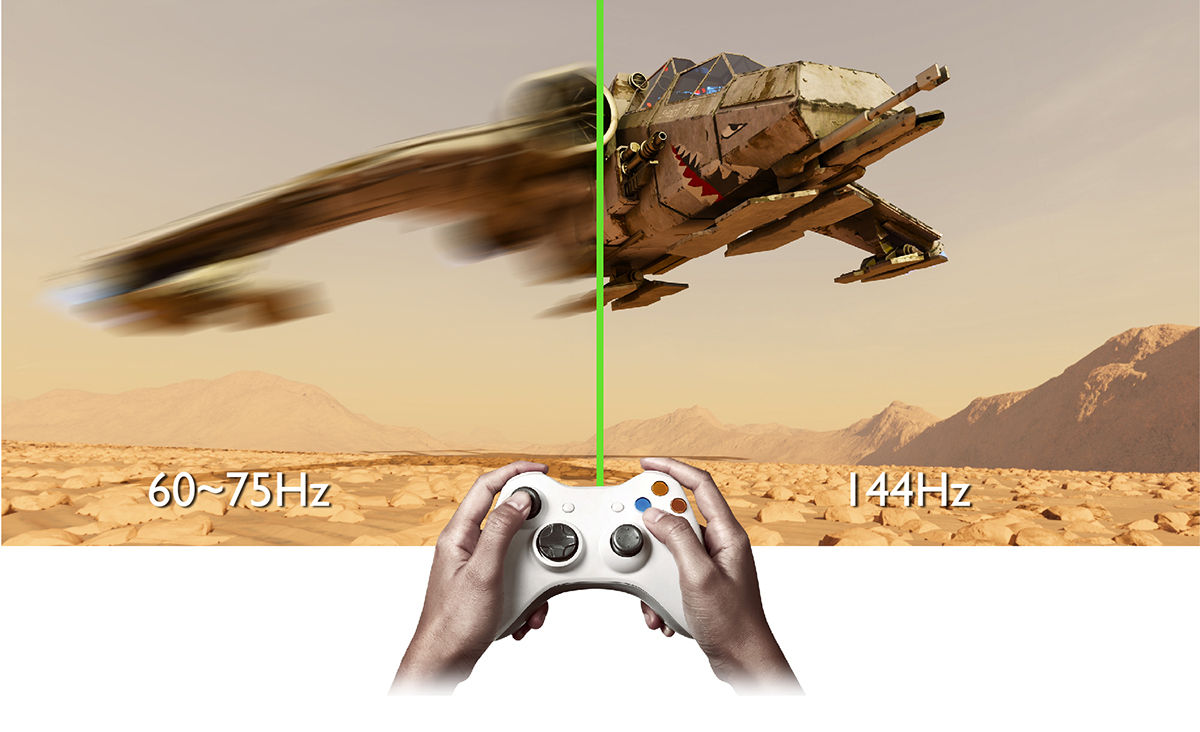 100 Hz yenileme hızı, 60 Hz'ye göre daha keskin görüntü sağlar.