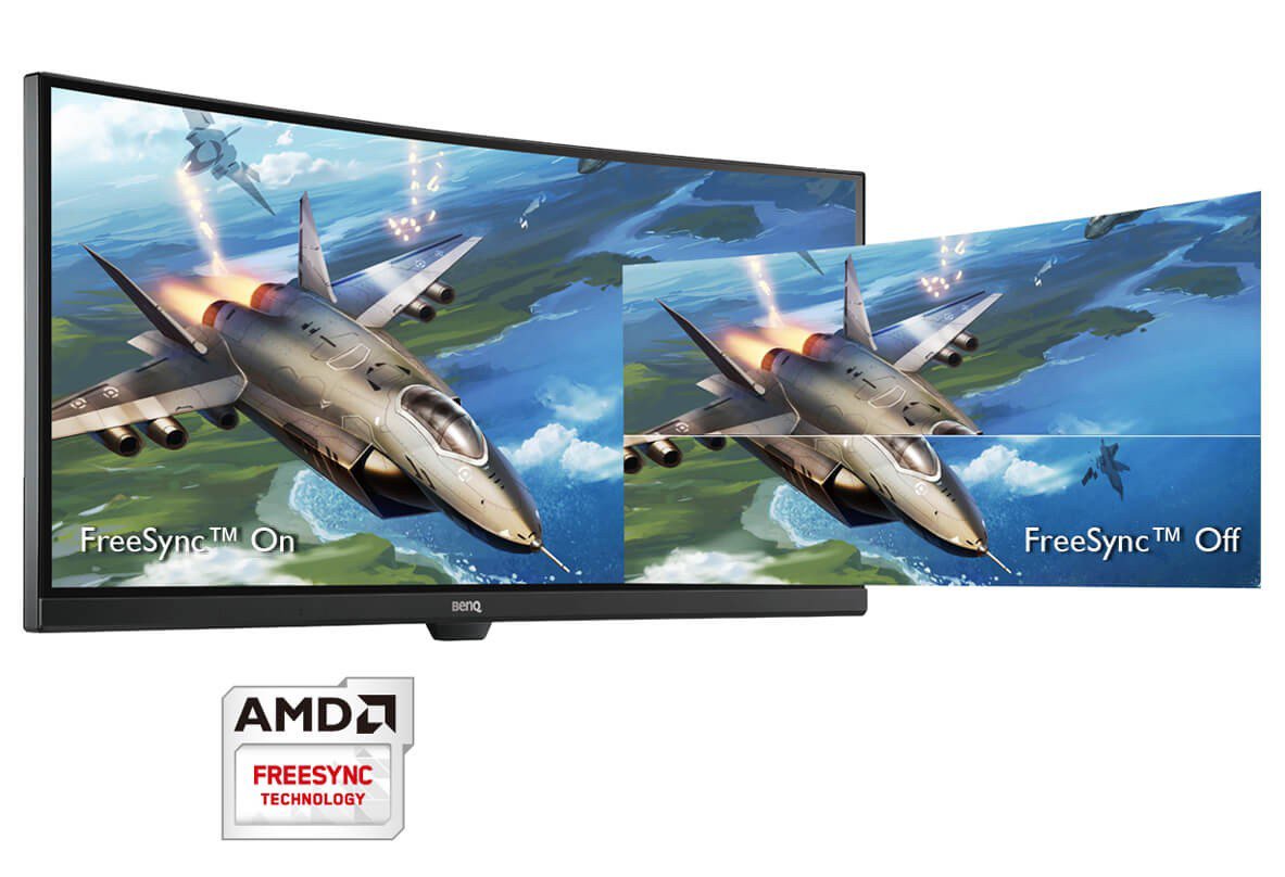 The AMD FreeSync technology matches the monitor's refresh rate to the frame rate of the game being played.
