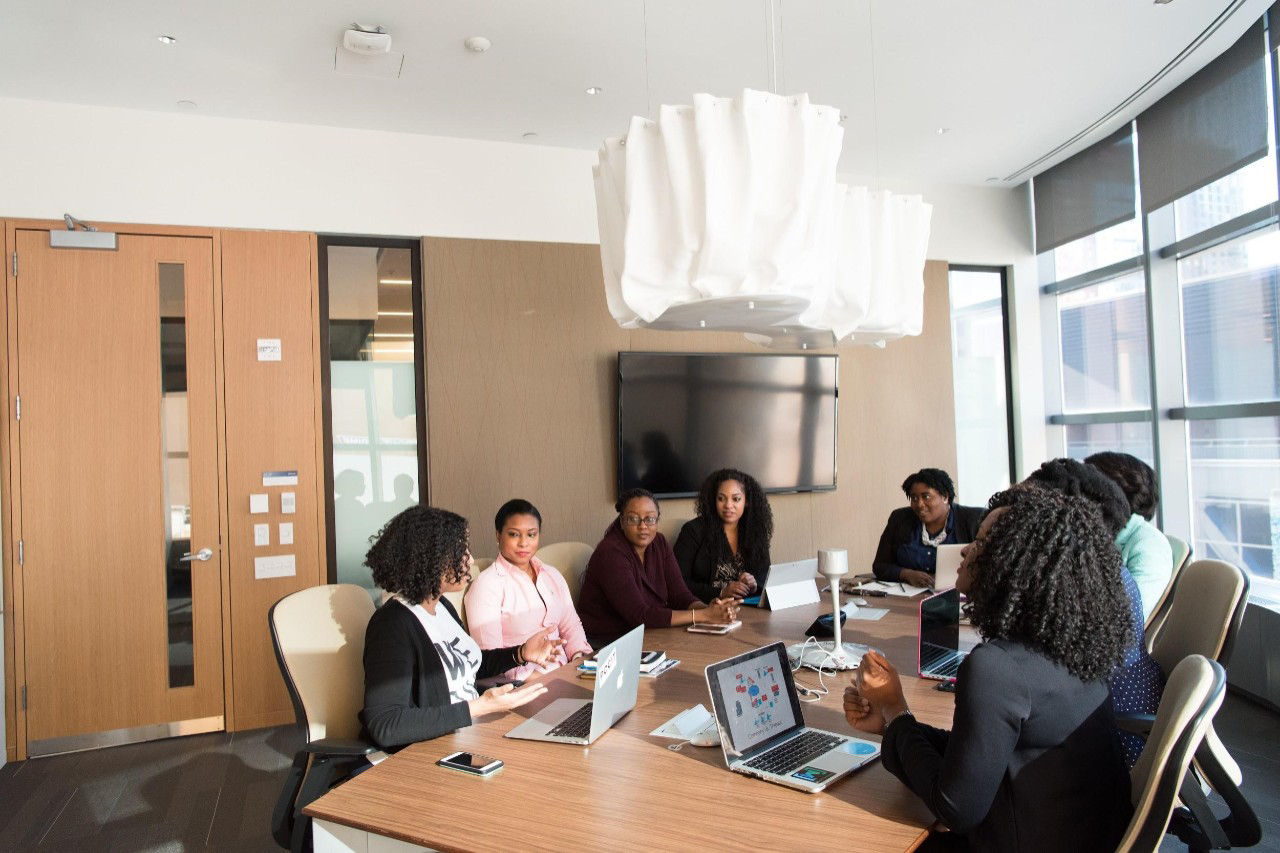 The company staff all bring their own device to the meeting room.