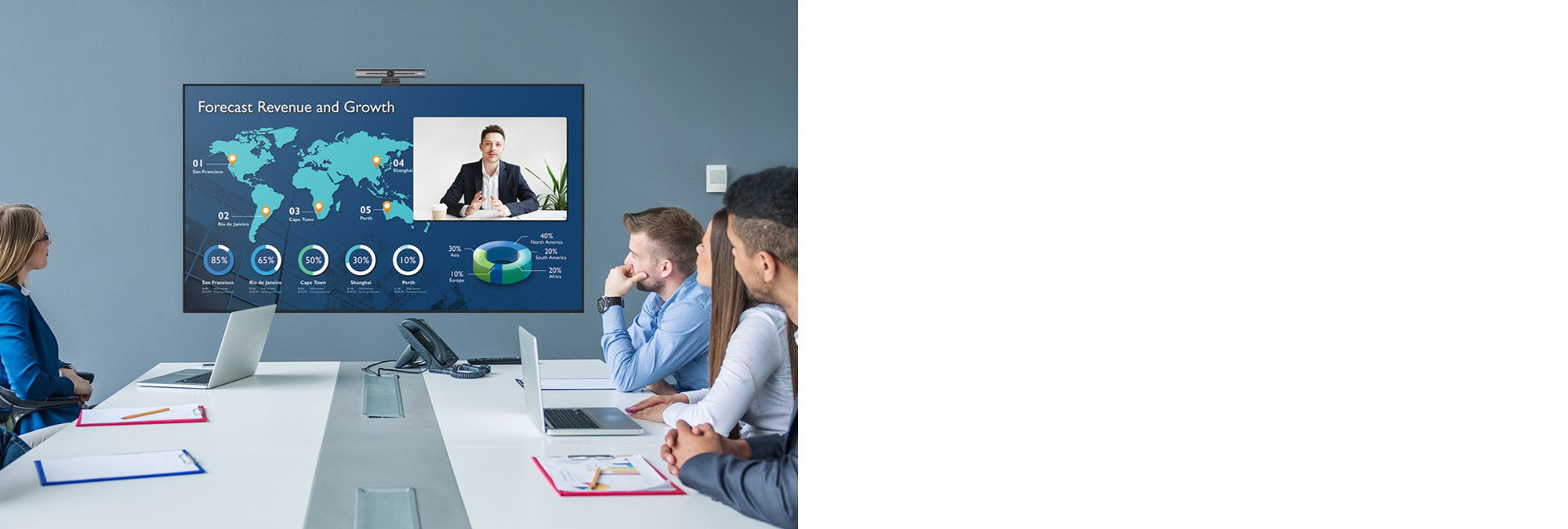 BenQ Professional webcam with digital zoom to facilitate your video conferencing with your hybrid or remote teams. 