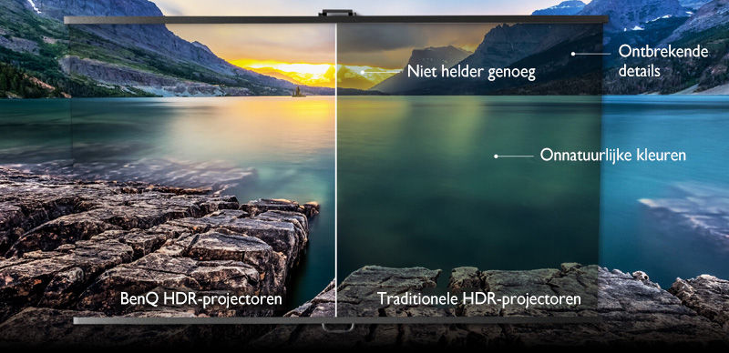 BenQ's natuurlijke Auto HDR kleurweergave technologie reproduceert de indrukwekkende kwaliteit van 4K HDR beelden met werkelijk levensechte kleurprestaties.