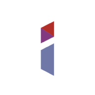 A white icon with a red and purple "i" representing BenQ IAM, ensuring secure account and access management for BenQ digital signage workplace solutions.