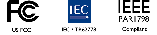 US FCC und IEC/TR62778 und IEEEPAR1798 Compliant