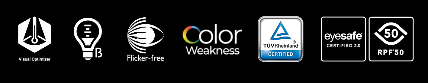 BenQ RD280UG is TÜV-certified for Flicker-Free, Reflection-Free, Low Blue Light, Eye Comfort 2.0, and Eyesafe 2.0, perfect for coding as well as movies, images, or games after work.