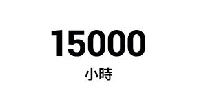 15,000 hrs 更長的燈泡壽命