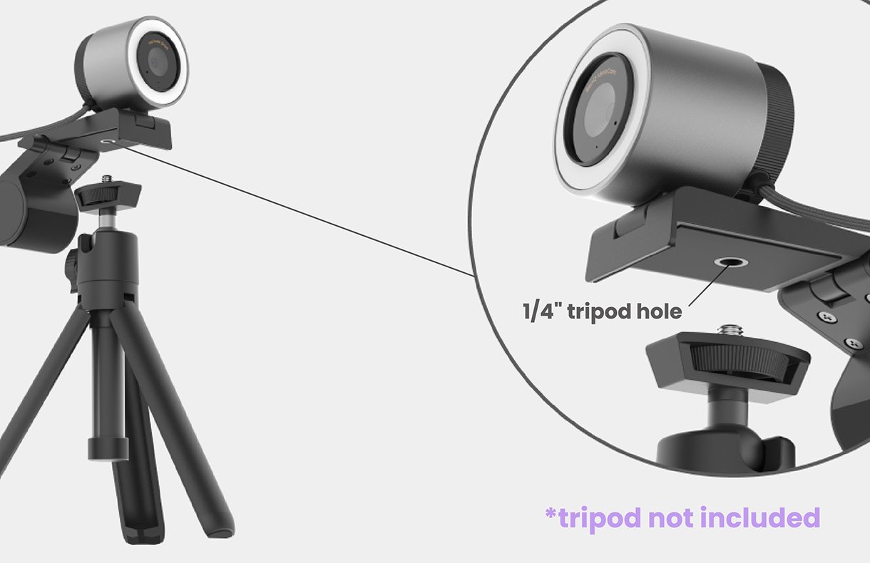 Versatile document camera with universal tripod compatibility.