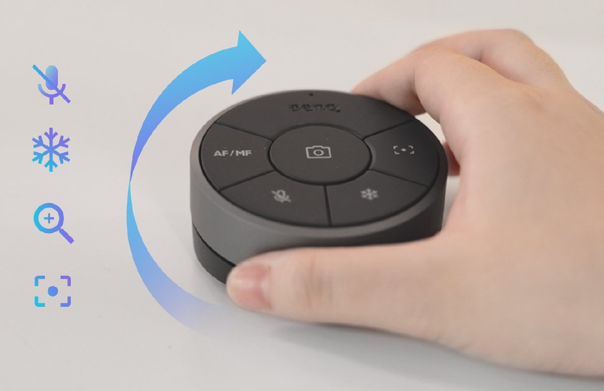 BenQ webcam with wireless remote control puck. BenQ software for ideaCam