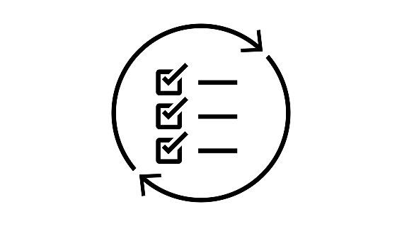 Icon representing validation and feedback in the ergonomic design process.