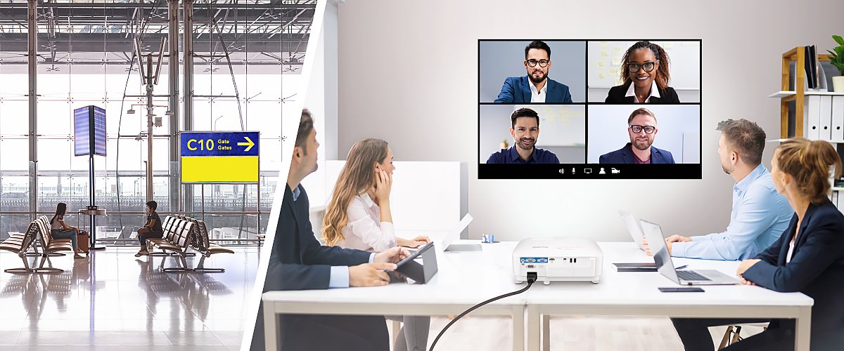 BenQ hybrid meeting solution: Smart Projector for portable video conferencing. 