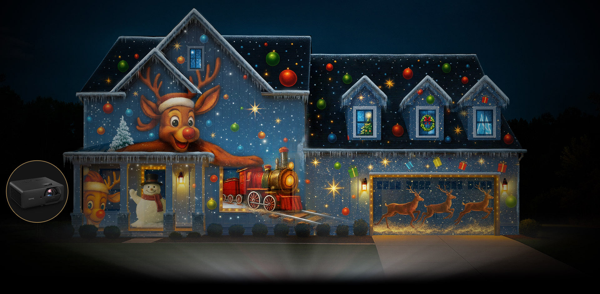 BenQ 4K House Projection Mapping Projector for Christmas Holidays