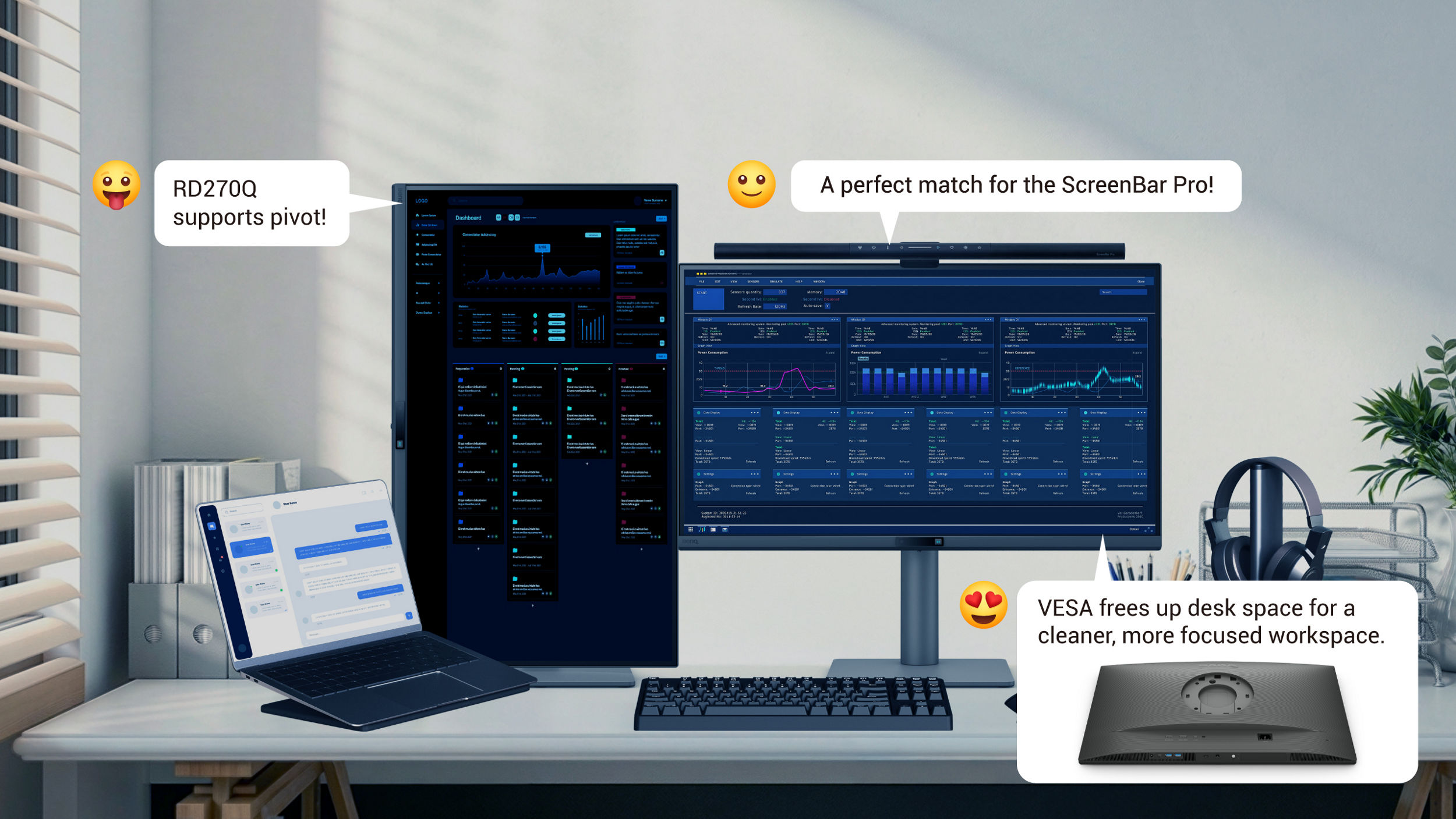 Transform your desk into a productivity hub. With BenQ Programming Monitor, experience a workspace designed for comfort, focus, and inspiration.