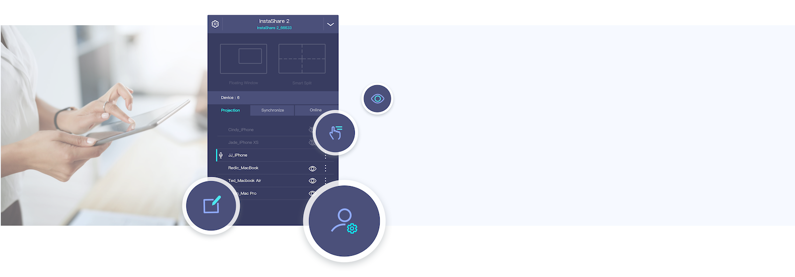 Instashare 2, Control permissions from your seat, Host meetings, Remote Host Controls 
