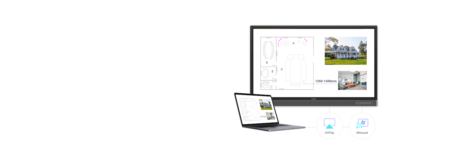 Tidak memerlukan software tambahan, AirPlay, Miracast