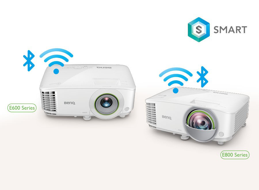 There are BenQ smart projectors that come with wifi and bluetooth function.
