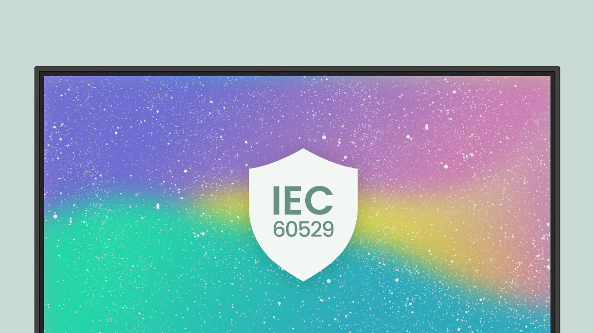 BenQ Smartboard RE04A with IP5X dust protection, preventing dust accumulation on the screen in dust-prone environments, compliant with IEC 60529.