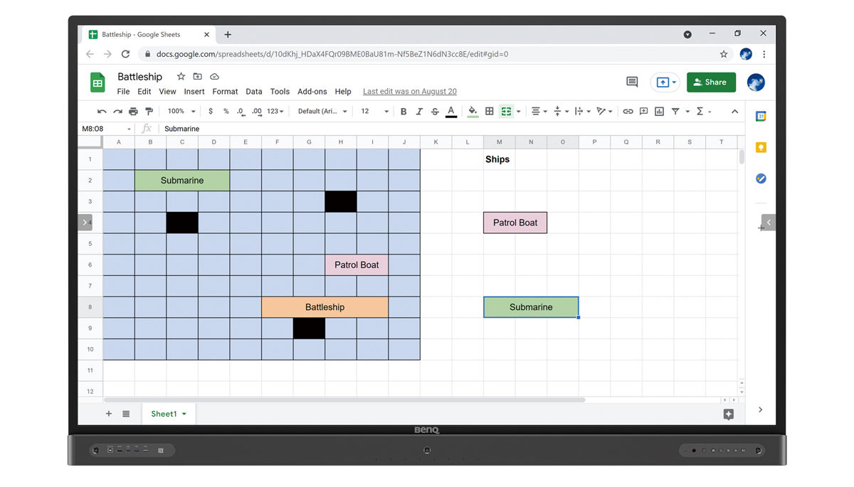 Spreadsheet games