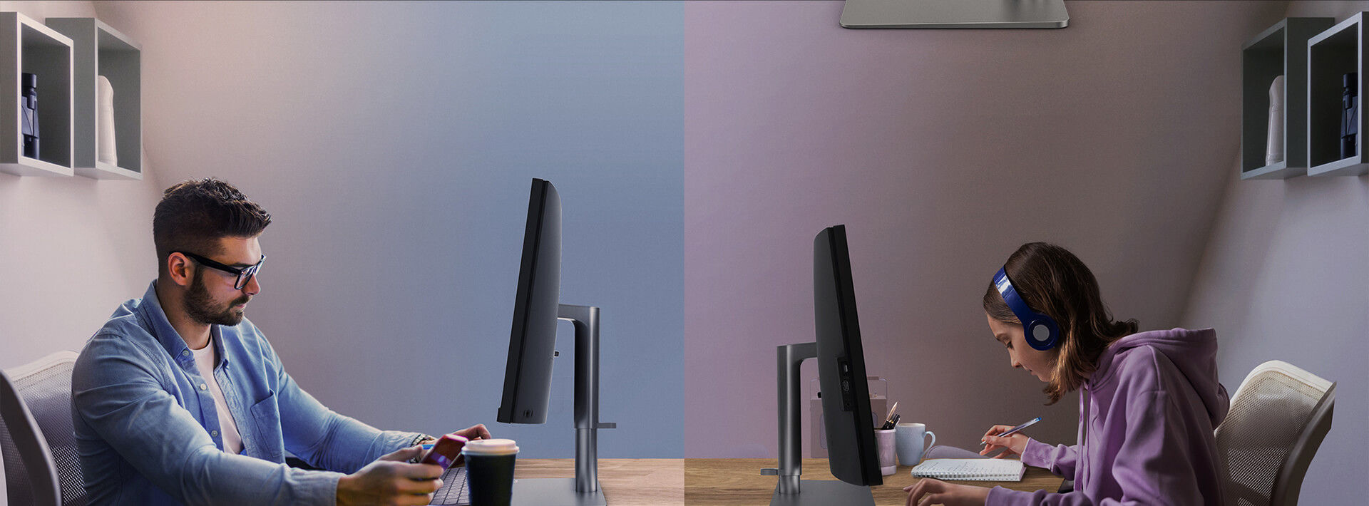 BenQ height adjustable monitors offer flexible height adjustment to bring wider swivel to the right eye level for better ergonomics 