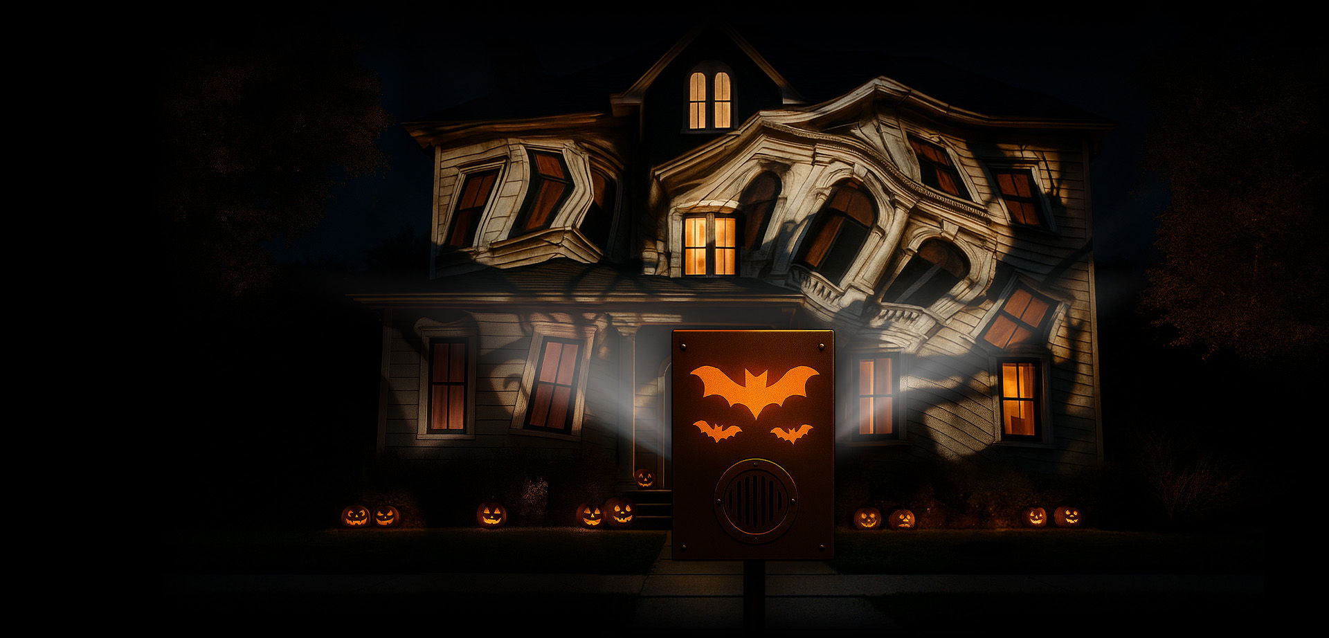 Easy setup and everything you need in one place for your Halloween holiday house projection mapping.