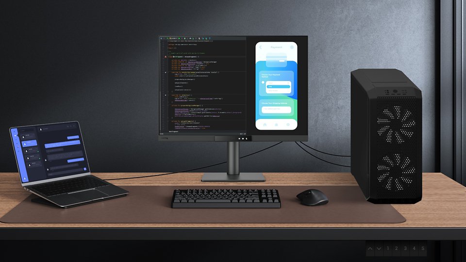 BenQ RD280UG ile çeşitli cihazlarla entegre edilmiş, kesintisiz kaynak geçişi sağlayan dahili KVM (klavye, video, fare) sayesinde maksimum verimlilik elde edin.
