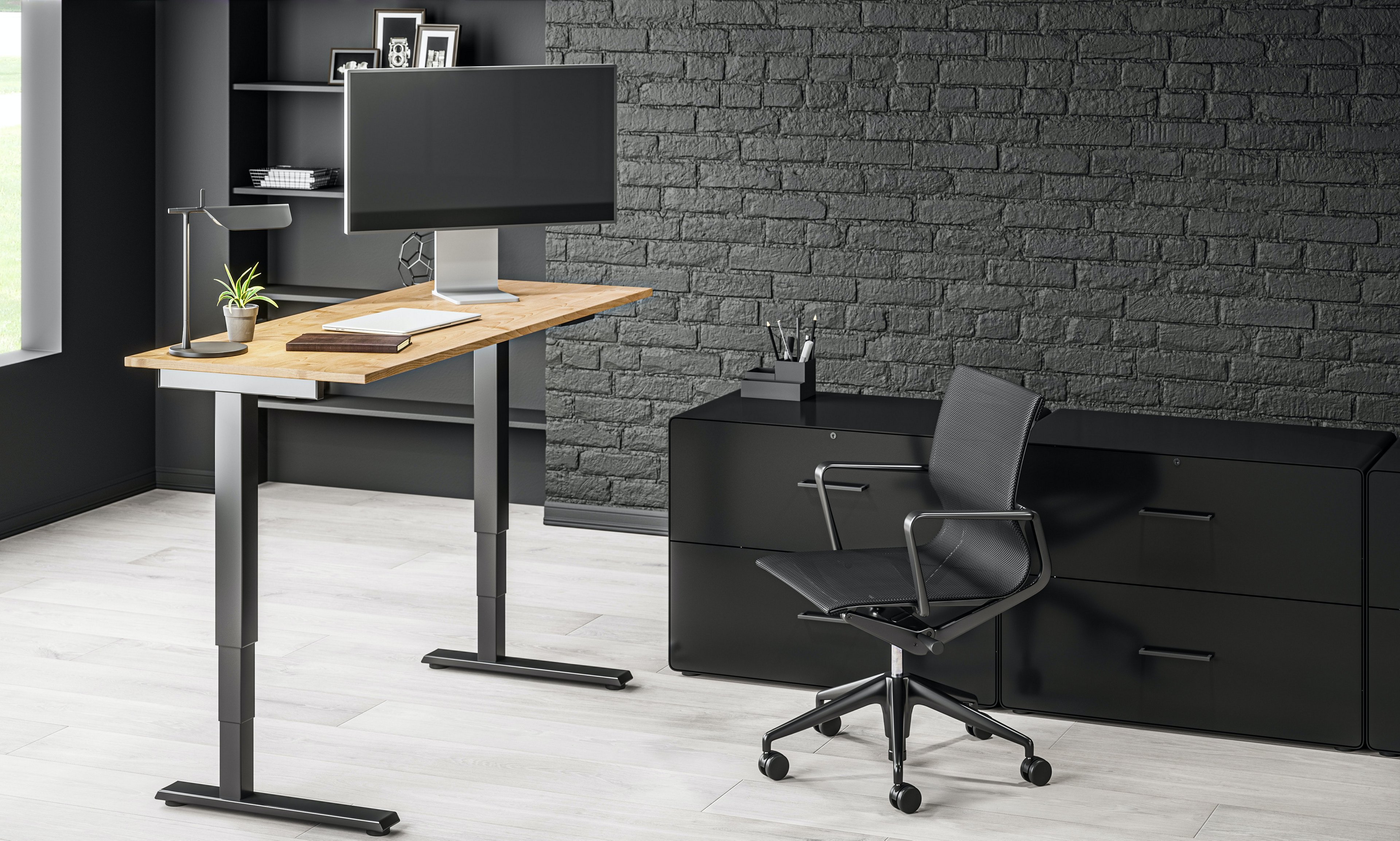An ergonomic chair provides support for your back and neck.