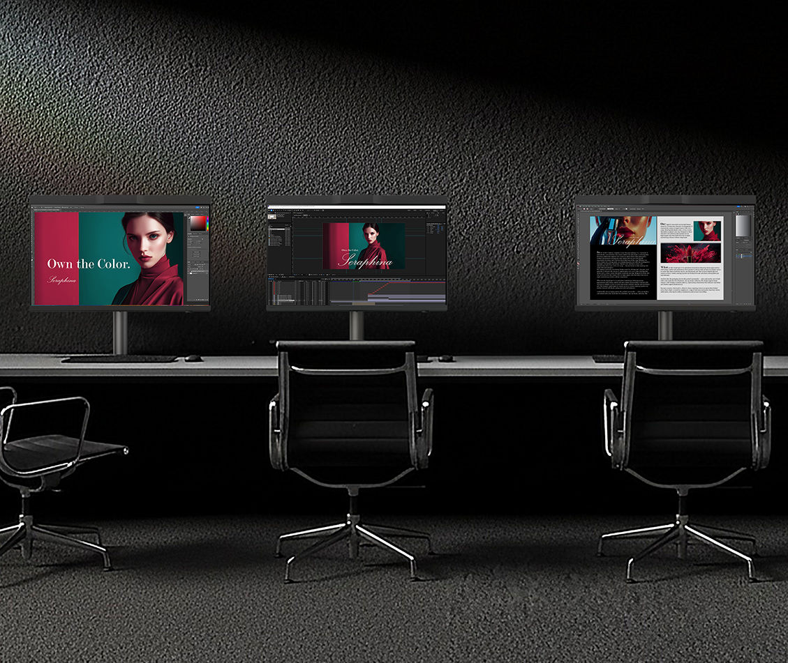 三台螢幕、三種創作，同一套色彩標準——BenQ Creative Pro 讓小型工作室的每個工位都有一致的專業色準