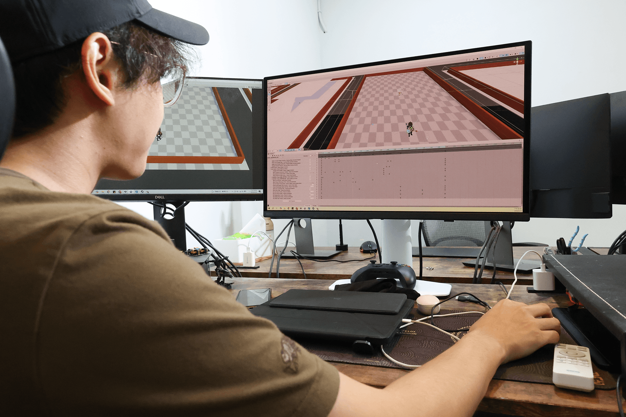 碩宇在 BenQ MOBIUZ EX271QZ 上操作遊戲引擎，高刷新率帶來更滑順的滑鼠反應，讓動畫時間軸上密集的關鍵影格能夠精準拖曳定位，大幅提升工作效率。