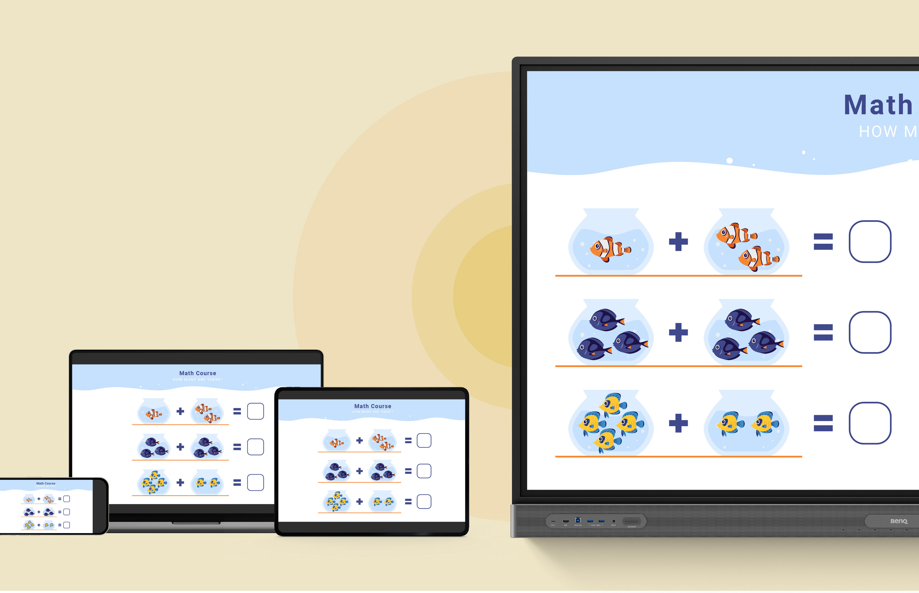 Display lesson content wirelessly showing on student devices