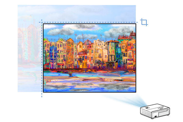 BenQ LH820ST blanking feature crops the useless image pixels from irregular projected image while maintaining detail and image quality