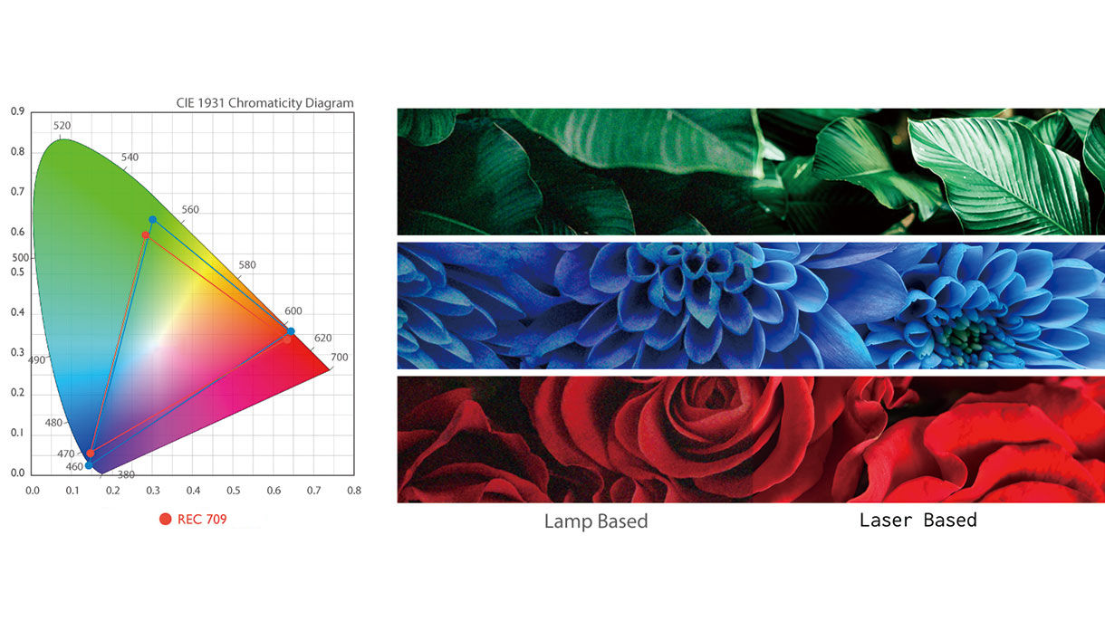 Cinema-level color gamut with 93% REC709 coverage