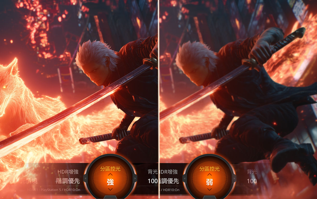 分區控光 強化對比、降低光暈