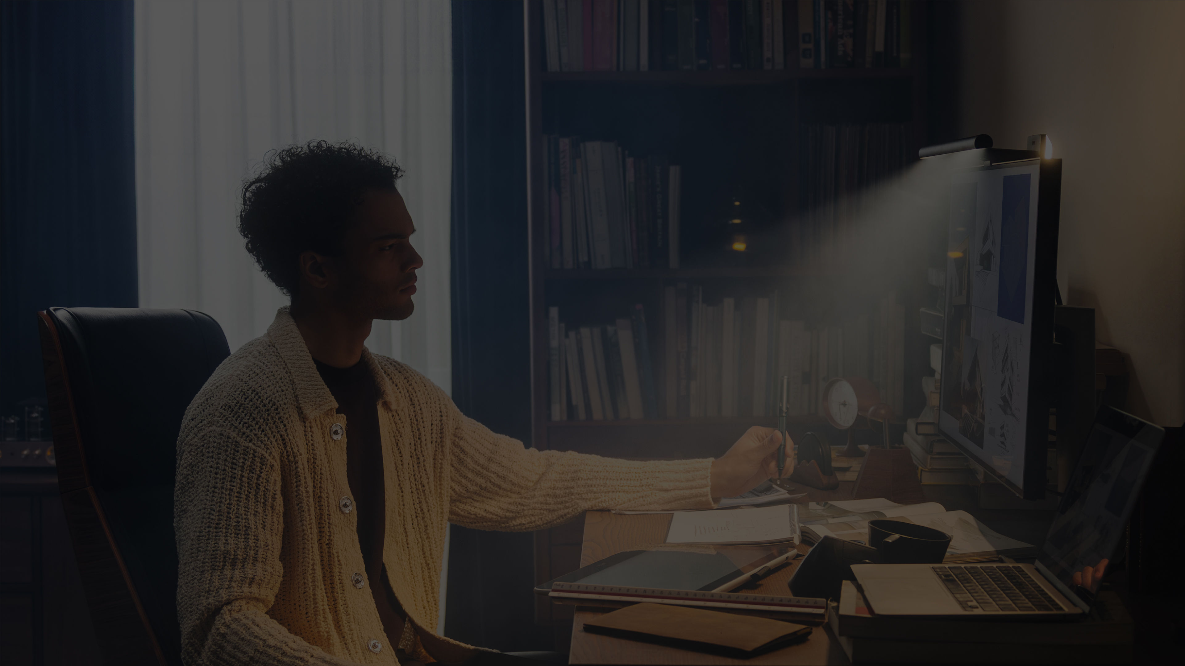 BenQ ScreenBar® — Light Meets Insight. A monitor light bar crafted to embody true light, enduring clarity, and depth of thought.