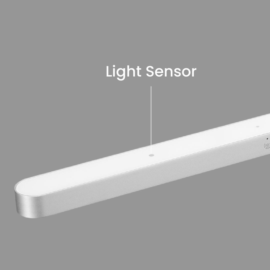 BenQ iScreenBar using a built-in ambient light sensor to automatically adjust brightness based on surrounding lighting conditions.