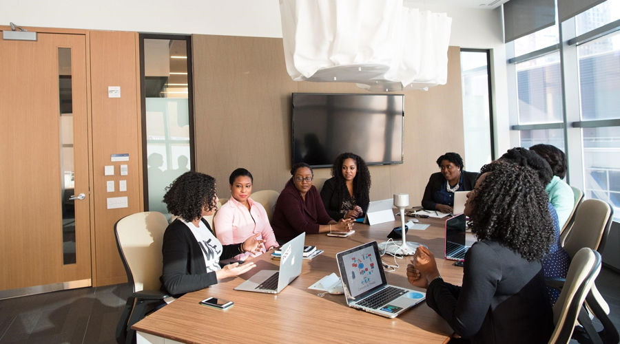 The company staff all bring their own device to the meeting room.