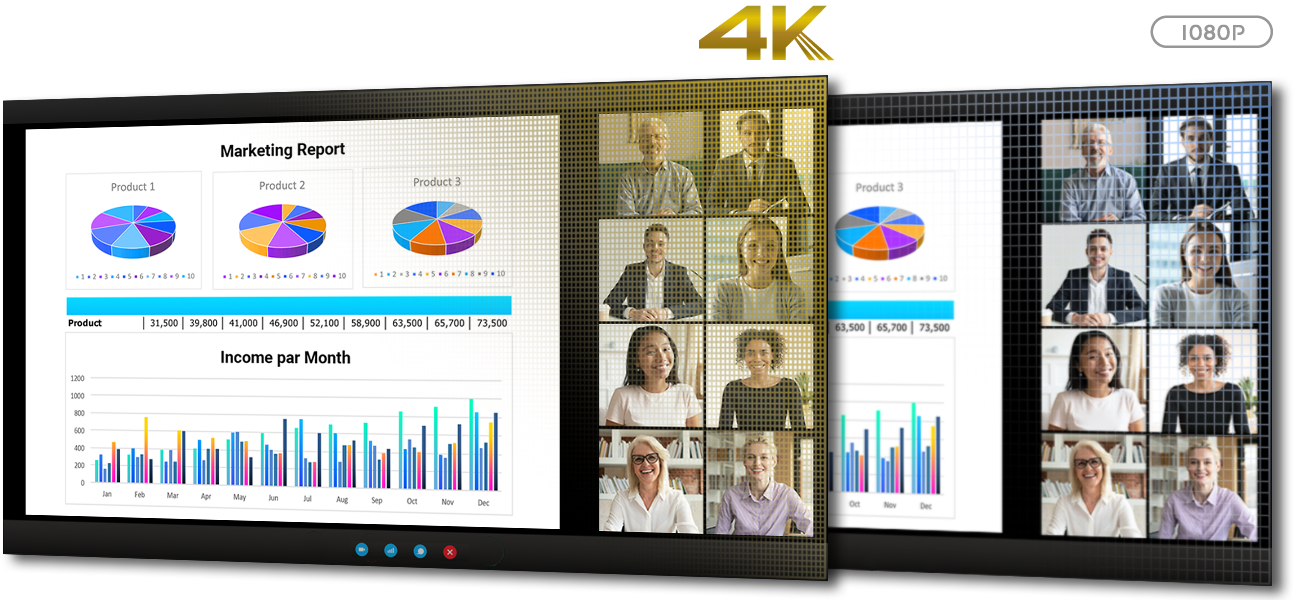 透過 4K UHD 高解析度，提升視訊會議品質